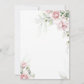 Blush & Eukalyptus Floral Wedding Einladung (Rückseite)