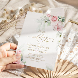 Blush & Eukalyptus Floral Wedding Einladung