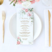 Blush & Eukalyptus Floral Wedding Menükarte