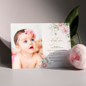 Blush & Eukalyptus Foto Taufen Einladung