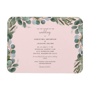 Blush Eukalyptus Greenerity Einladung Hochzeit Magnet