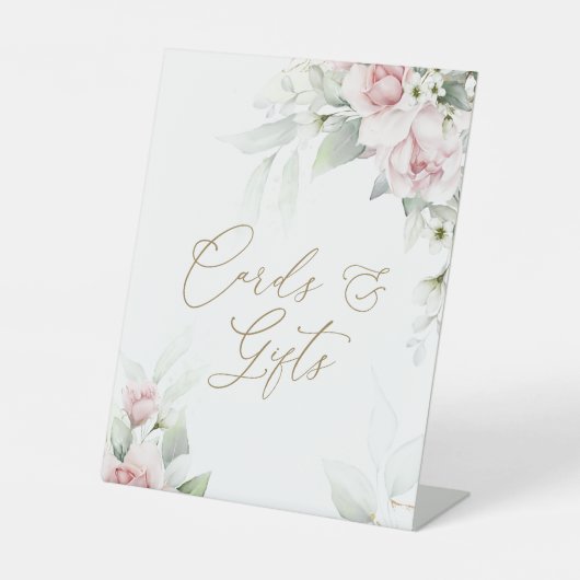 Blush & Eukalyptus Karten & Geschenkgutscheine Sockelschild (Vorderseite)