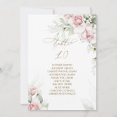 Blush & Eukalyptus Tischnummer 10 Sitzplakette (Rückseite)