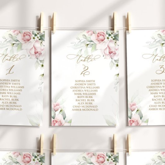 Blush & Eukalyptus Tischnummer 2 Sitzplakette