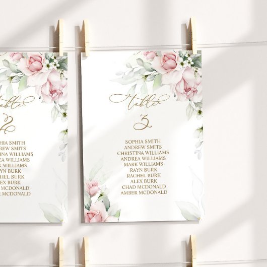 Blush & Eukalyptus Tischnummer 3 Sitzplakette