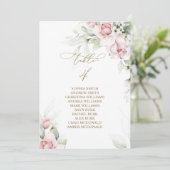 Blush & Eukalyptus Tischnummer 4 Sitzplakette (Stehend Vorderseite)