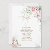 Blush & Eukalyptus Tischnummer 8 Sitzplakette (Rückseite)