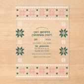 Blush Evergreen Ugly Sweater Christmas Party Acryleinladungen (Vorderseite)