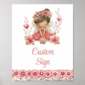 Blush Fairy Girl Whimsical Floral Birthday Custom  Poster (Vorne)