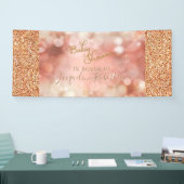 Blush Fairy Lights Rose Gold Glitzer Babydusche Banner (Messe)