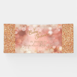 Blush Fairy Lights Rose Gold Glitzer Babydusche Banner