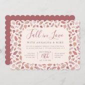 Blush Fall der Liebe-Engagement-Partei Einladung (Vorne/Hinten)