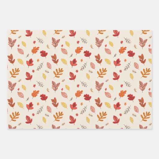 Blush Fall Leaves Pattern  Geschenkpapier Set (Vorderseite 3)