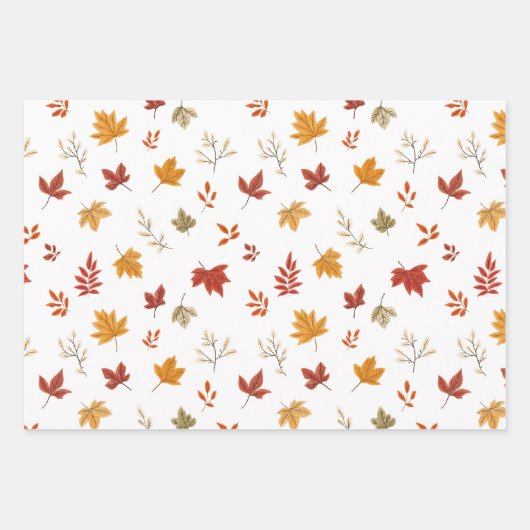 Blush Fall Leaves Pattern  Geschenkpapier Set (Vorderseite 2)
