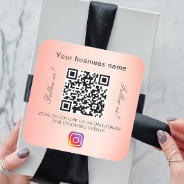 Blush-Firmenname qr-Codeinstagramm Quadratischer Aufkleber