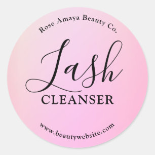 Blush Flieder-Lash-Reinigungsshampoo-Produktetiket Runder Aufkleber
