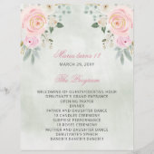 Blush Floral 18 Kerzen und Rose Zeremonie Programm (Vorderseite)