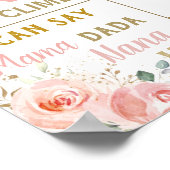 Blush Floral 1. Geburtstag Meilenstein Geburtsstun Poster (Ecke)