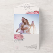 Blush Floral All-in-One Hochzeitsempfang All In One Einladung (Außenbereich)