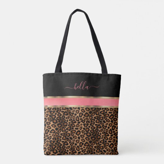 Blush, Floral and Leopard Pattern Tasche (Rückseite)