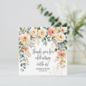 Blush Floral Aquarellwoche Danke Karte (Stehend Vorderseite)