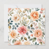 Blush Floral Aquarellwoche Danke Karte (Rückseite)