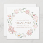 Blush Floral Baby Dusche Danke Karte (Vorne/Hinten)