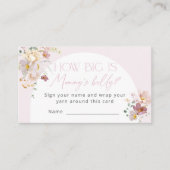 Blush Floral Baby Dusche Wie groß ist Mama's Bauch Begleitkarte (Vorderseite)