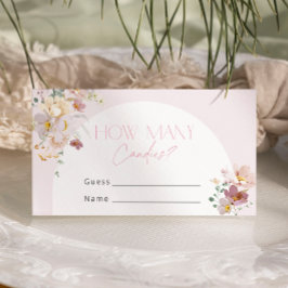 Blush Floral Baby Dusche Wie viele Candies Begleitkarte