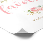 Blush Floral Baby Duschfavoriten Schild (Ecke)