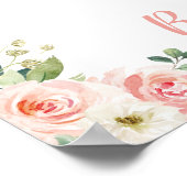 Blush Floral Baby Giraffe Safari Wild One Willkomm Poster (Ecke)