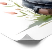 Blush Floral Baby Highland Cow Poster (Ecke)