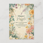 Blush Floral Baby in Bloom Diapper Raffle Begleitkarte (Vorderseite)