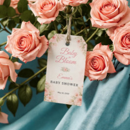 Blush Floral Baby in Bloom Shower Gift Tag Geschenkanhänger