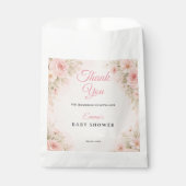 Blush Floral Baby in Bloom Thank You Geschenktütchen (Vorderseite)