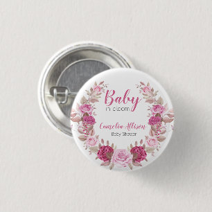 Blush Floral Baby Shooting Button