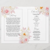 Blush Floral Beerdigung Programm Feiern das Leben Flyer (Hinten)
