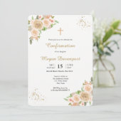 Blush Floral Bestätigung Einladung (Stehend Vorderseite)