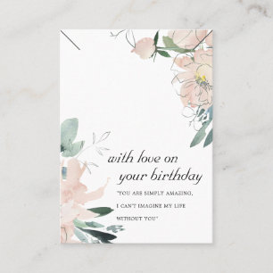 BLUSH FLORAL BIRTHDAY GIFT NECKLACE DISPLAY CARD PLATZKARTE