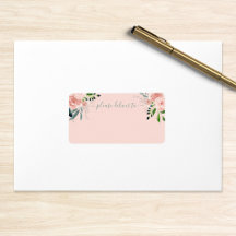 Blush Floral Bitte zum Hochzeitslabel liefern