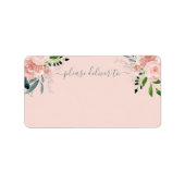 Blush Floral Bitte zum Hochzeitslabel liefern Adressaufkleber (Vorne)