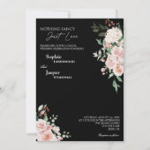 Blush Floral Black Nothing Extravagantes Foto Hoch Einladung (Vorderseite)