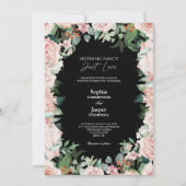 Blush Floral Black Simple Nothing Extravagant Wedd Einladung (Vorderseite)