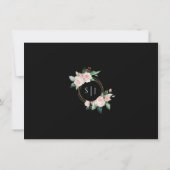Blush Floral Black Wedding Flat Save the Date (Rückseite)