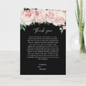 Blush Floral Black Wedding Folding Programm (Rückseite)
