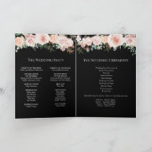 Blush Floral Black Wedding Folding Programm (Innenseite)