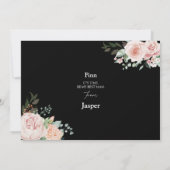 Blush Floral Black Wedding Trauzeuge Vorschlag Car Einladung (Rückseite)