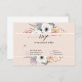 Blush Floral Boho Pampas Grass Palm Foliage UAWG RSVP Karte (Vorne/Hinten)