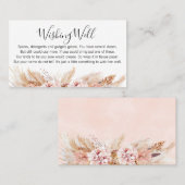 Blush Floral Boho wünscht Well Brautparty Card Visitenkarte (Vorne/Hinten)