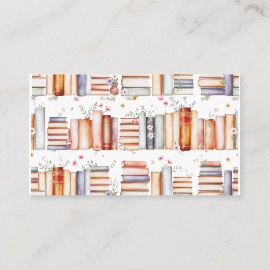 Blush Floral Bookstore Brautparty Rezept Karte (Rückseite)